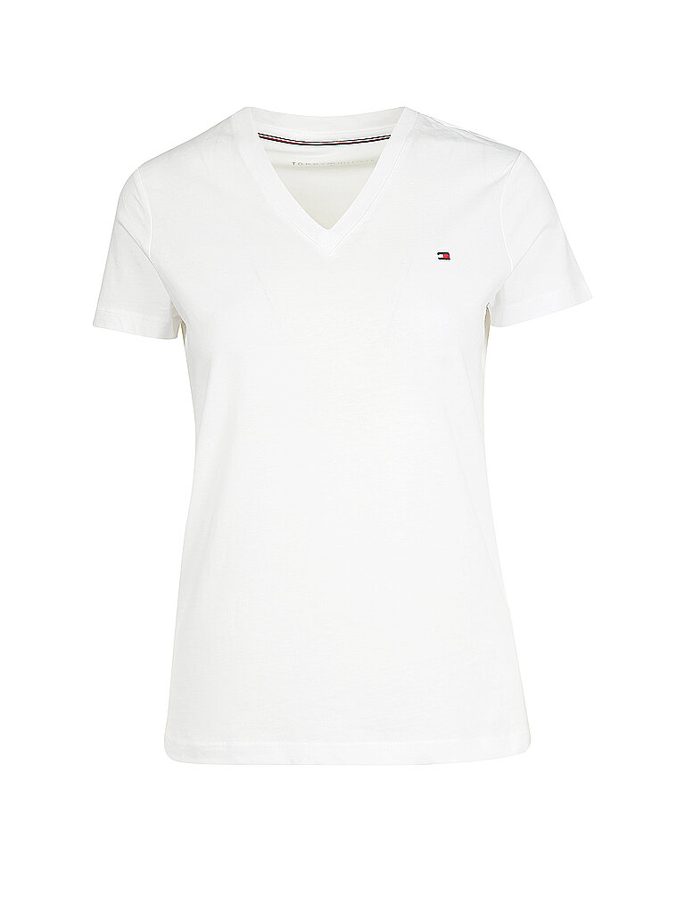 Tommy Hilfiger T-shirt à Manches Courtes Et Col En V Heritage Classic White L Femme 5